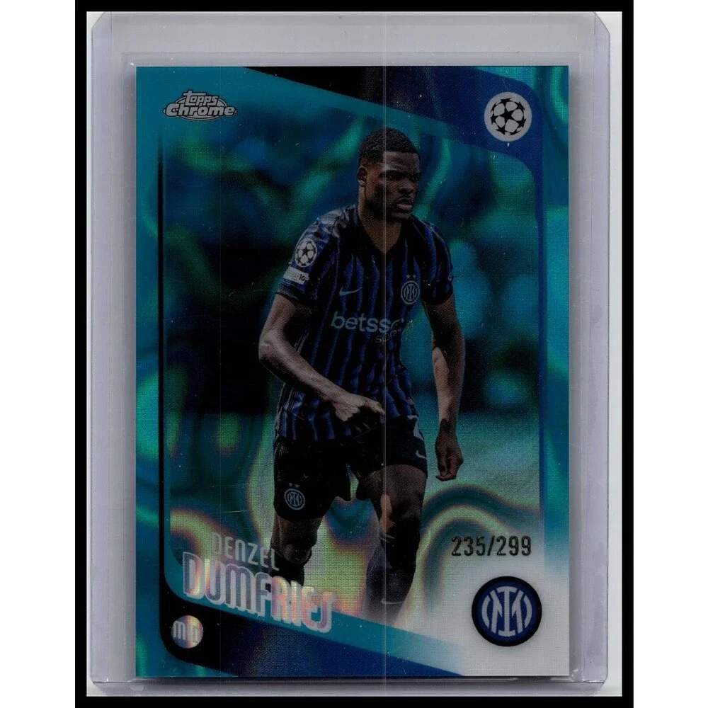 2025-26 Topps Chrome UEFA Denzel Dumfries #145 Teal Lava Refractor #/299